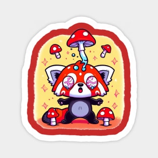 Trippy Red Panda Adventure Sticker